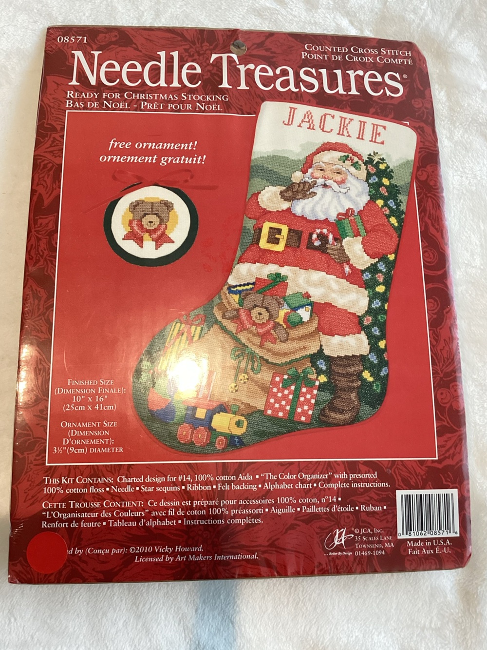Cross Stitch Stocking Kit NEW Christmas Holiday Santa Embroidery